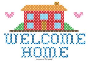 Willkommen Home Embroidery Vector Graphic