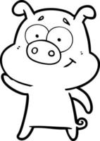 glückliches Cartoon-Schwein vektor