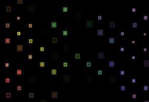 dunkles Multicolor, Regenbogenvektormuster im quadratischen, kreisförmigen Stil. vektor