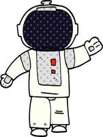 Cartoon-Doodle gehender Astronaut vektor