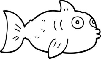 Strichzeichnung Cartoon-Fisch vektor