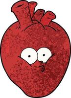 tecknad serie förvirrad hjärta vektor