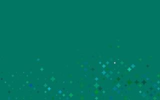 hellblauer, grüner Vektorhintergrund mit farbigen Sternen. vektor