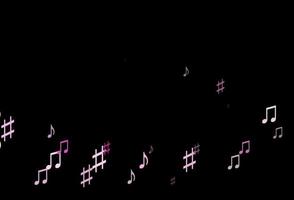 mörk rosa vektor mönster med musik element.