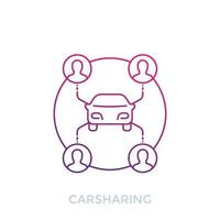Carsharing-Symbol auf Weiß, Strichzeichnungen vektor