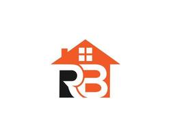 rb-Buchstabenhaus-Monogramm-Logo für Vektorvorlage zum Bau von Immobilien. vektor