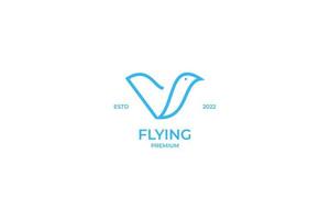 Anfangsbuchstabe v mit fliegendem Vogel-Logo-Design-Vektor-Illustration-Idee vektor