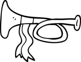 linje teckning tecknad serie metall trumpet vektor
