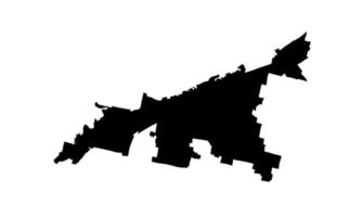 cleveland Karta svart silhuett på vit bakgrund vektor