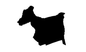 Gumel-Karte schwarze Silhouette auf weißem Hintergrund vektor