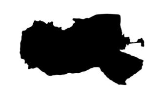 schwarze Silhouette der Mashhad-Karte auf weißem Hintergrund vektor