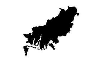 Busan-Karte schwarze Silhouette auf weißem Hintergrund vektor