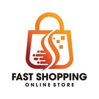 Einkaufstaschenvektor, Online-Shop-Marktplatzsymbol, Online-Shop für schnelles Einkaufen vektor