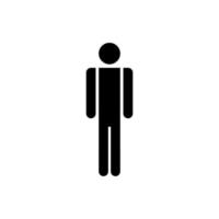 Mann einfaches Symbol. männliches Zeichen für Toilette. junge wc piktogramm für badezimmer. Vektor-WC-Symbol isoliert vektor