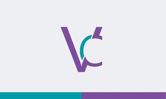 alfabetet bokstäver initialer monogram logotyp vc, cv, v och c vektor