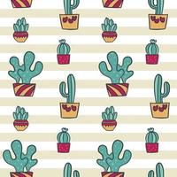 sömlös mönster av söt kaktus vektor