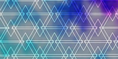 hellrosa, blauer Vektorhintergrund mit Linien, Dreiecken. vektor
