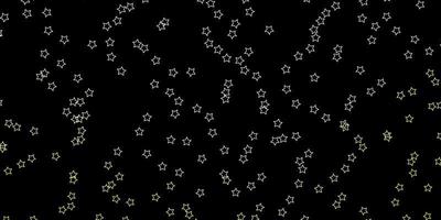 dunkelgelber Vektorhintergrund mit kleinen und großen Sternen. vektor