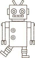 Roboter-Kohlezeichnung vektor