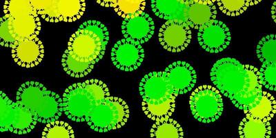 mörkgrön, gul vektorstruktur med sjukdomssymboler. vektor