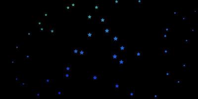 dunkelblaue, grüne Vektorbeschaffenheit mit schönen Sternen. vektor