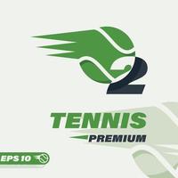 tennis boll numerisk 2 logotyp vektor
