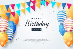 födelsedagbakgrunder med färgglada 3d-ballonger vektor