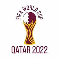 fifa värld kopp. logotyp på vit bakgrund. flagga av qatar. vektor