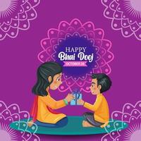 Happy Bhai Dooj Day Posterdesign vektor