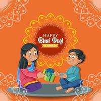 Happy Bhai Dooj Day Posterdesign vektor