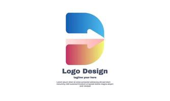 einzigartiges d-pfeil-logo-design isoliert auf vektor