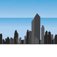 Skyline der Stadt, Silhouettenvektorillustration der Stadt im flachen Design vektor