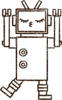 Roboter-Kohlezeichnung vektor