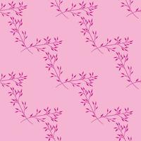 sömlös mönster med ljus rosa grenar på ljus rosa bakgrund. vektor bild.