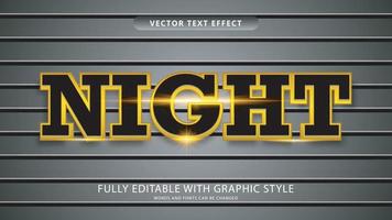 natt text effekt redigerbar med grafisk stil vektor