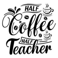Kaffeeelementvektor, Typografiekaffee-T-Shirt Design, Kaffeebohnen vektor