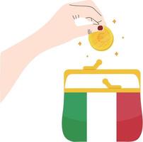 italiensk flagga vektor hand ritad, eur vektor hand dragen