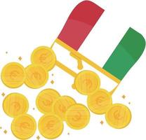 Italienische Flagge Vektor handgezeichnet, Eur-Vektor handgezeichnet