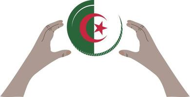 Algerien-Flaggenvektor handgezeichnet, algerischer Dinar-Vektor handgezeichnet vektor