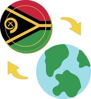 Vanuatu-Flaggenvektor handgezeichnet, Vanuatu-Vatu-Vektorhand gezeichnet vektor