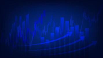 ekonomi situation begrepp. finansiell företag statistik med bar Graf och ljusstake Diagram visa stock marknadsföra pris och valuta utbyta på blå bakgrund vektor