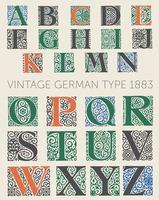 Vintage-Schrift. für Etiketten und verschiedene Schriftdesigns. von der 1833 gegründeten deutschen Schriftgießerei Genzsch und Heyse vektor