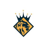 kung lejon djur- illustration kreativ logotyp vektor