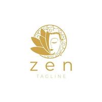 buddha zen monogram logotyp design mall vektor