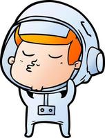 Cartoon selbstbewusster Astronaut vektor