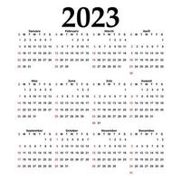 2023 Kalenderjahr-Vektorillustration vektor