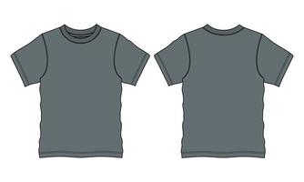 regelbunden passa kort ärm t-shirt teknisk skiss mode platt mall. vektor