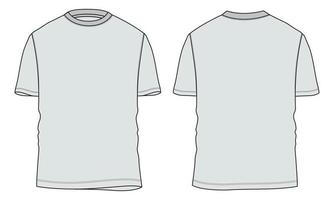 regelbunden passa kort ärm t-shirt teknisk skiss mode platt mall. vektor
