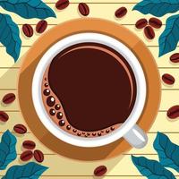 feiern den hintergrund des internationalen kaffeetages mit einer tasse kaffee vektor