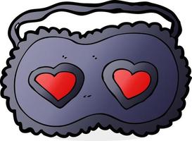 Cartoon-Schlafmaske mit Liebesherzen vektor